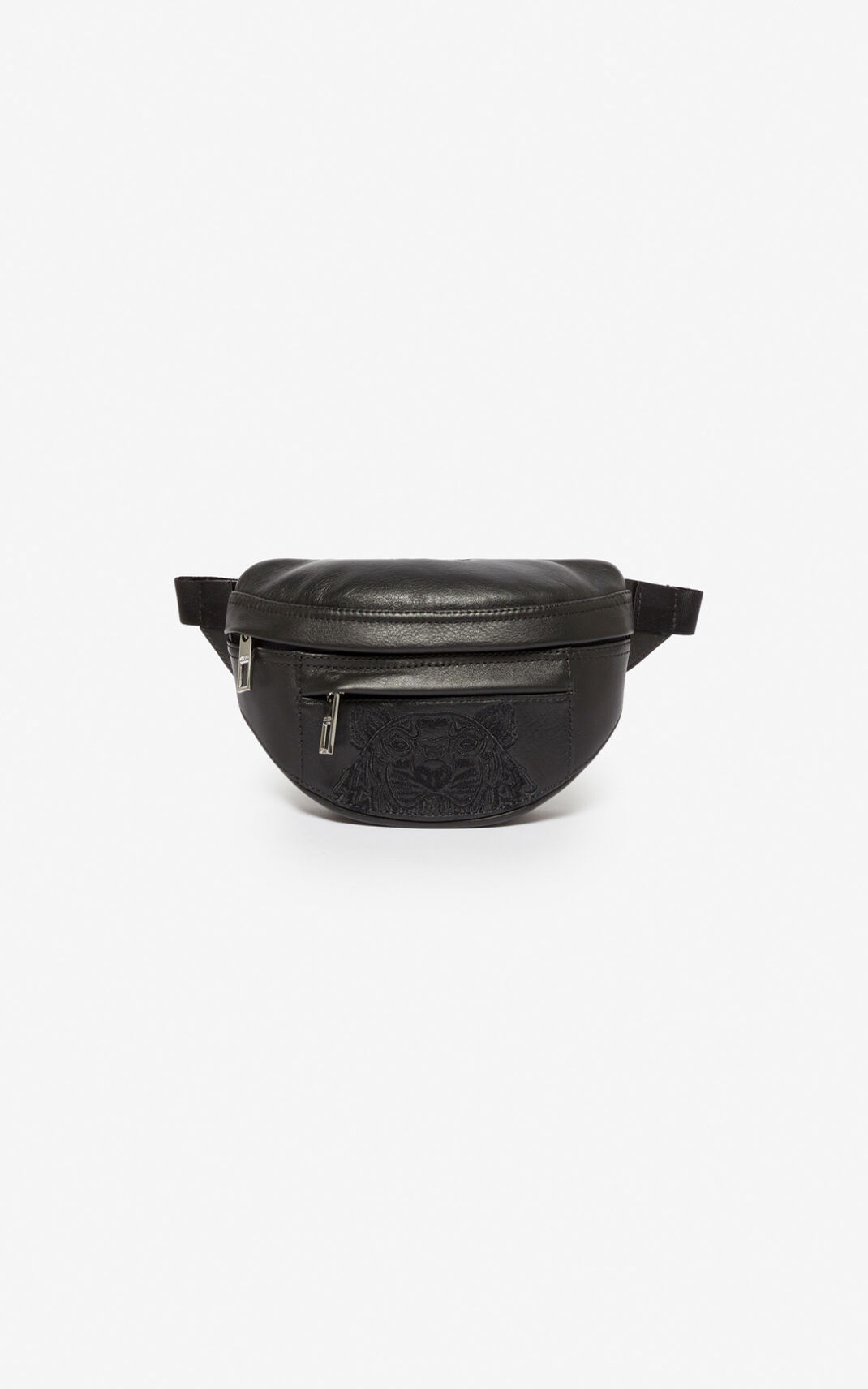 Kenzo Mini leather Kampus Tiger Belt Bag Black For Mens 0429UFMXB